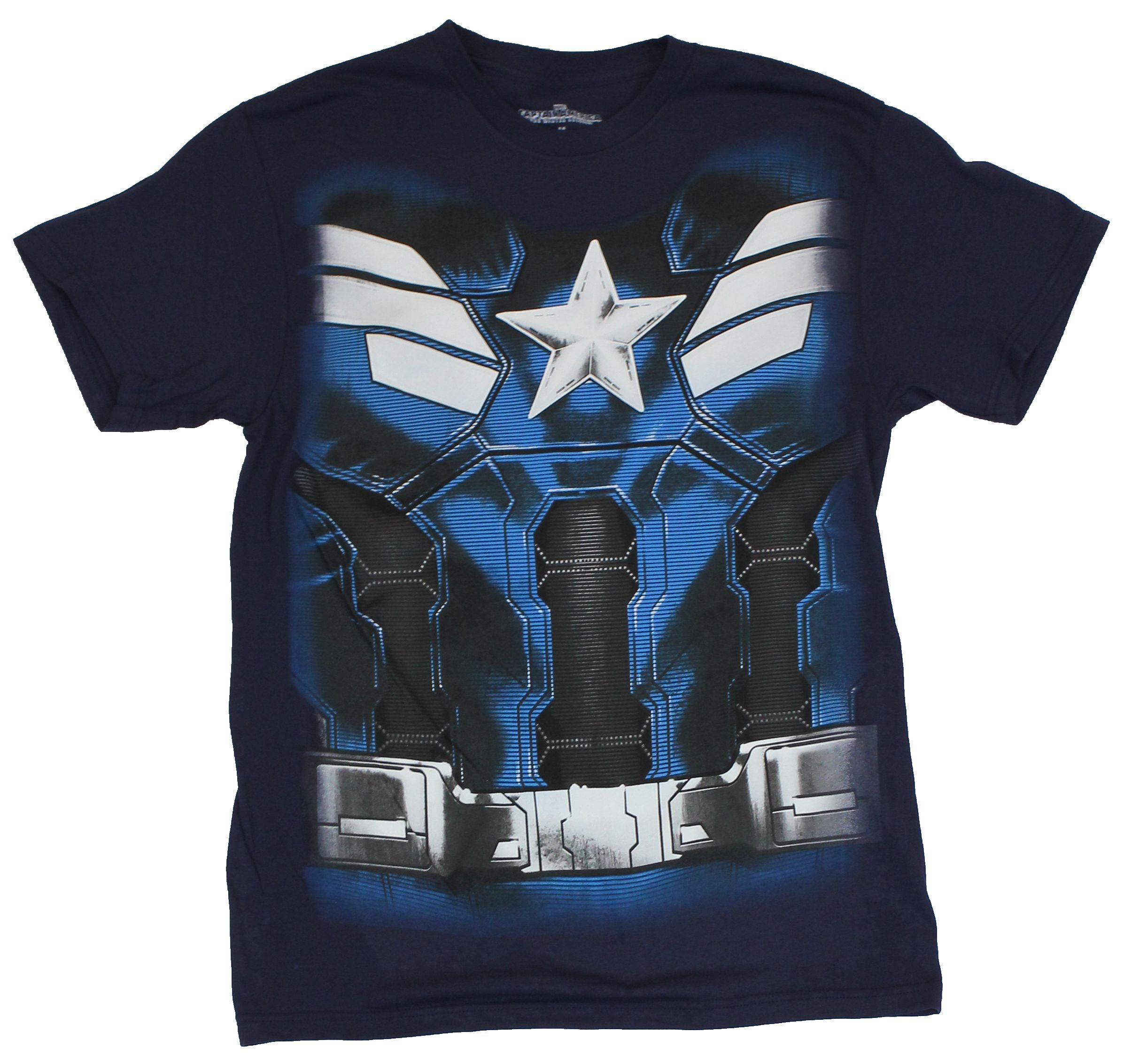 Captain America Mens T Shirt First Avenger Movie Detailed Costume Front Image Medium