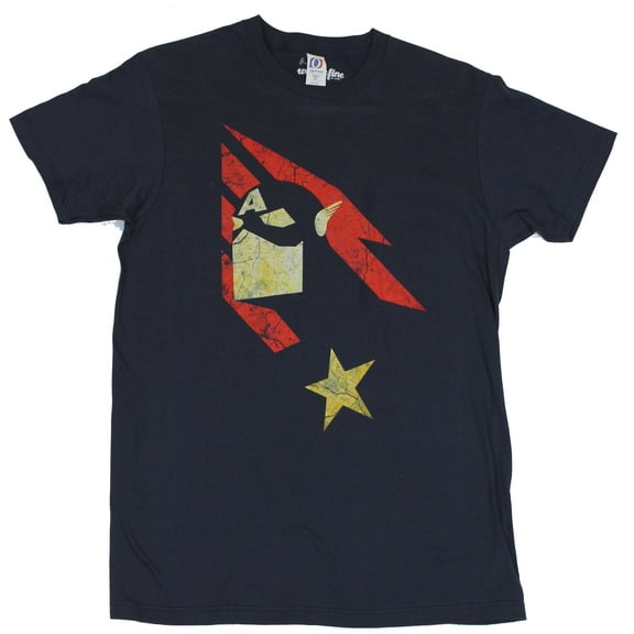 Captain America Mens T-Shirt - Stylized Square Jawed Cap Star Image (Medium)