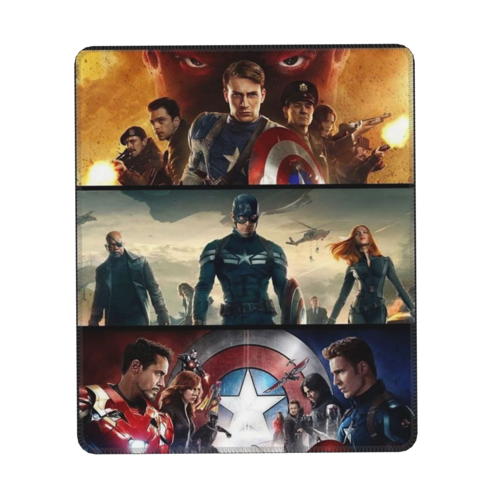 Captain-America Mouse Pad, Square Mousepads with Stitched Edge ...