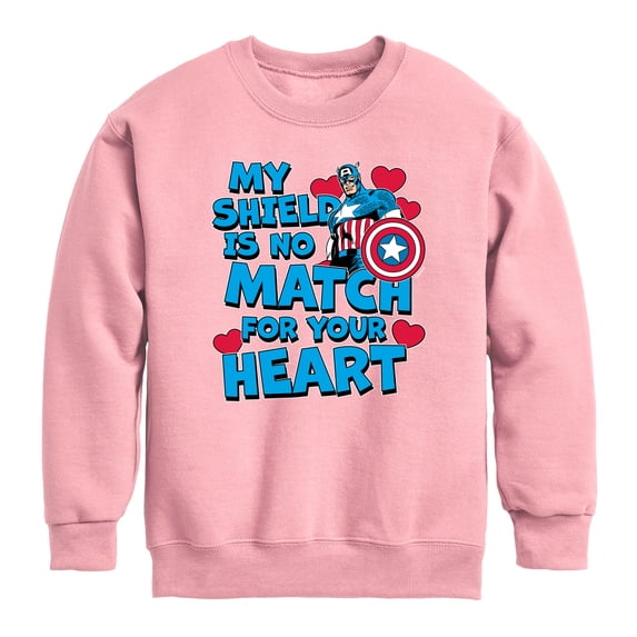 Captain America - My Shield Cap - Youth Boys Crew Fleece Sweatshirt