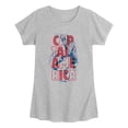 thumbnail image 1 of Captain America - Name Over Portrait - Youth Girls Fitted Short Sleeve T-Shirt, 1 of 3