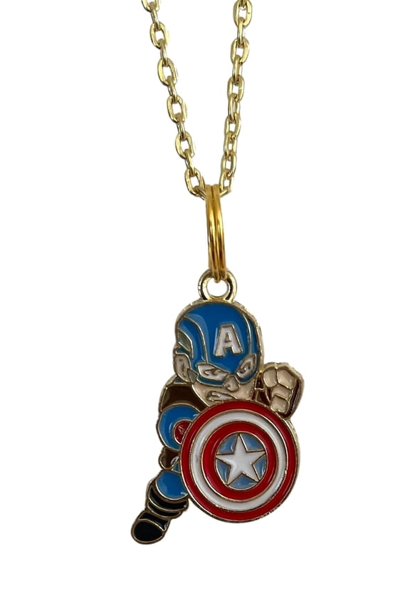 Cartoon Necklace Superhero Avengers Shield Pendant
