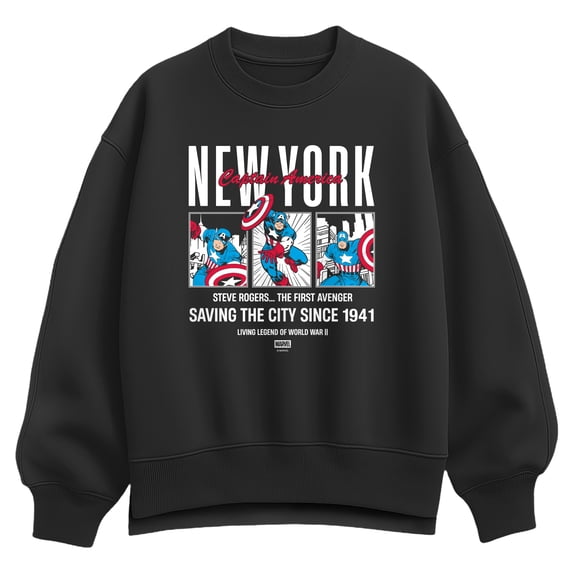 Captain America - New York Comic Oversized Fleece Crew Sweatshirt