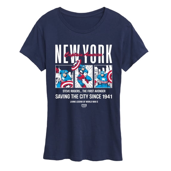 Captain America - New York Comic - Women's Short Sleeve Graphic T-Shirt