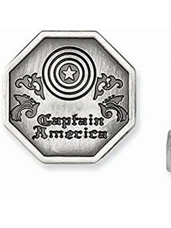 Captain America Pewter Cufflinks Shield and Wreath Cosplay Cuff Links Gift