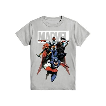Captain America Platinum Silver, Crew Neck, Short Sleeve, Graphic Tee, Sizes 4-18