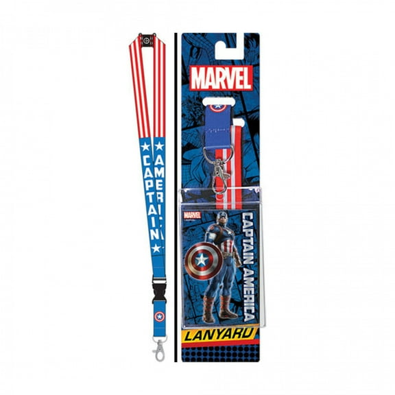 Marvel ComicsCaptain America Reversible Lanyard with Breakaway Clip and ID Holder