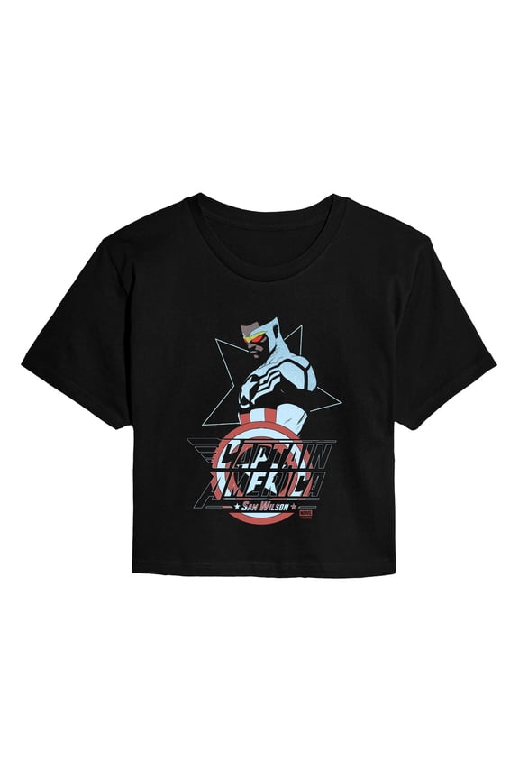 - Sam Wilson Cap Cropped Graphic T-Shirt