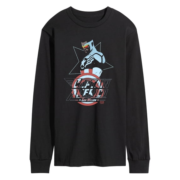 Captain America - Sam Wilson Cap - Men's Long Sleeve Graphic T-Shirt