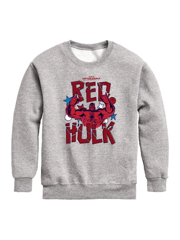 - Scribble Red Hulk Boys' Graphic Long Sleeve Fleece Sweatshirt