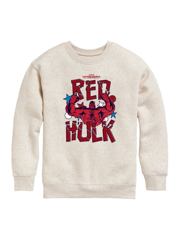 - Scribble Red Hulk Boys' Graphic Long Sleeve Fleece Sweatshirt