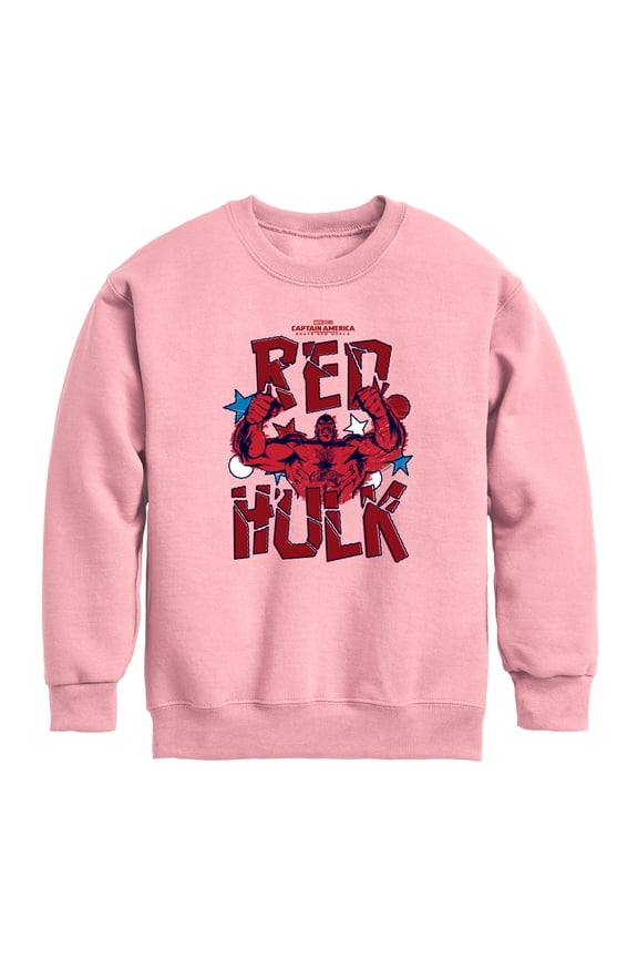 - Scribble Red Hulk - Youth Boys Crew Fleece Sweatshirt