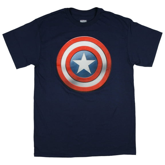 Captain America Shaded Shield Logo Men's T-shirt (Large)