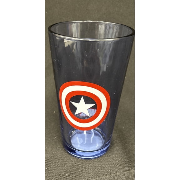 Captain America Shield Blue Glass Pint Mug
