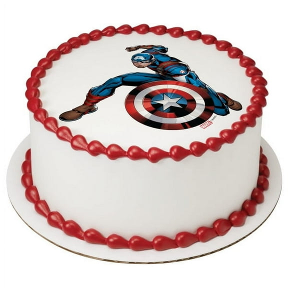 Captain America Shield Edible Frosting Photo Cake Topper #20953