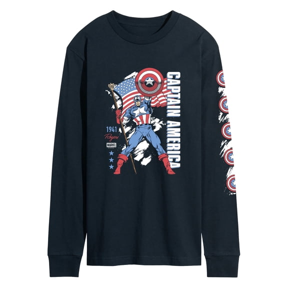 Captain America - Shield - Men's Long Sleeve Graphic T-Shirt