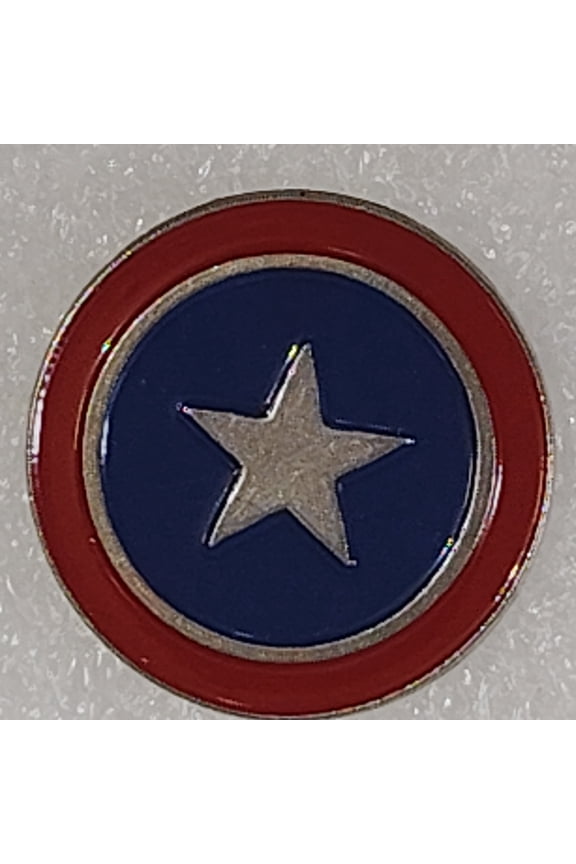 Captain America Shield / U.S. Army 9th Logistical Command DualTheme Novelty Hat/Lapel/Brooch Pin, Enamel Metal, Rubber Back
