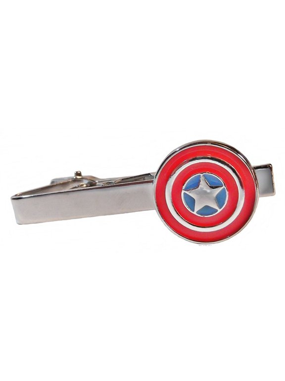 Captain America Silvertone/Enamel Tie Clip