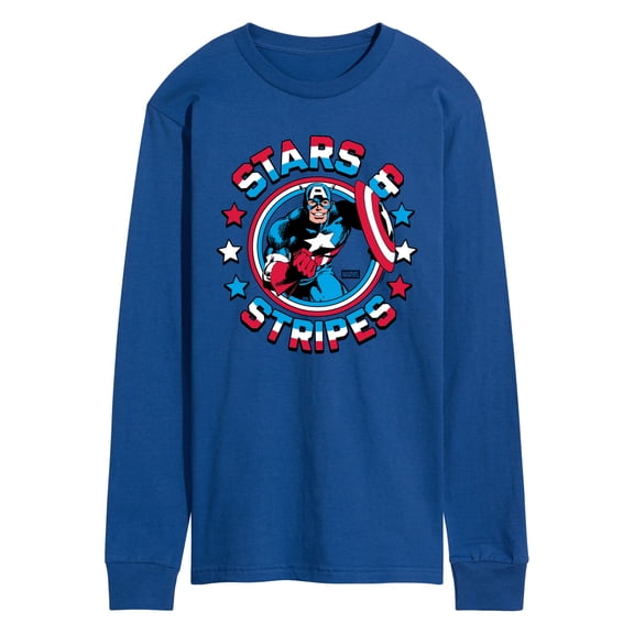 Captain America - Stars And Stripes - Men's Long Sleeve Graphic T-Shirt