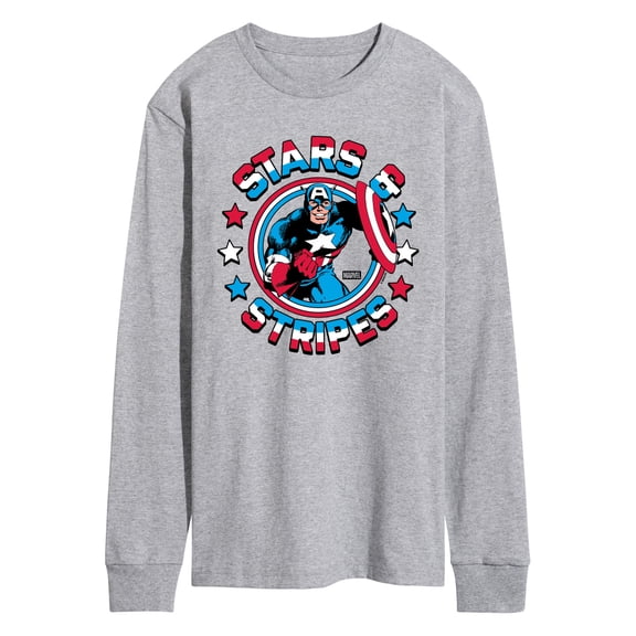 Captain America - Stars And Stripes - Men's Long Sleeve Graphic T-Shirt