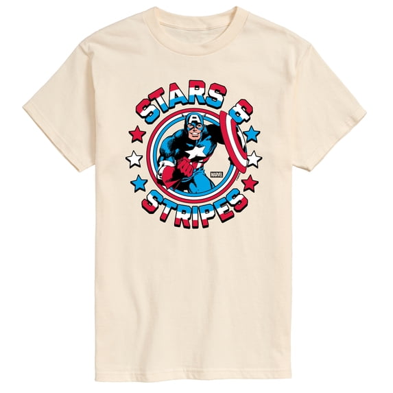 Captain America - Stars And Stripes - Men's Short Sleeve Graphic T-Shirt