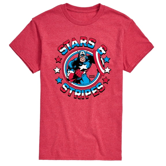 Captain America - Stars And Stripes - Men's Short Sleeve Graphic T-Shirt