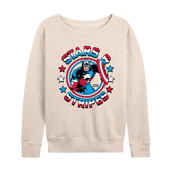 Captain America - Stars And Stripes - Women's French Terry Long Sleeve Pullover