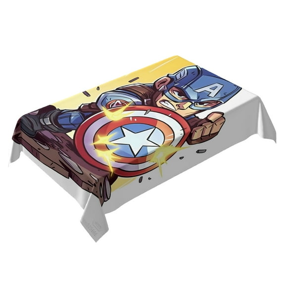 Captain America Themed Square Tablecloth 54 * 72 Inches Durable Stylish