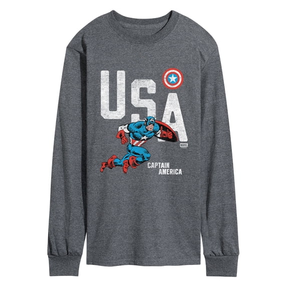 Captain America - USA - Men's Long Sleeve Graphic T-Shirt