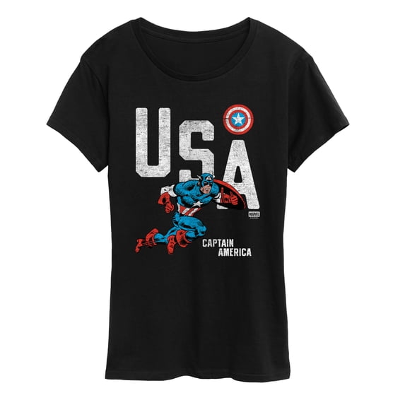 Captain America - USA - Women's Short Sleeve Graphic T-Shirt
