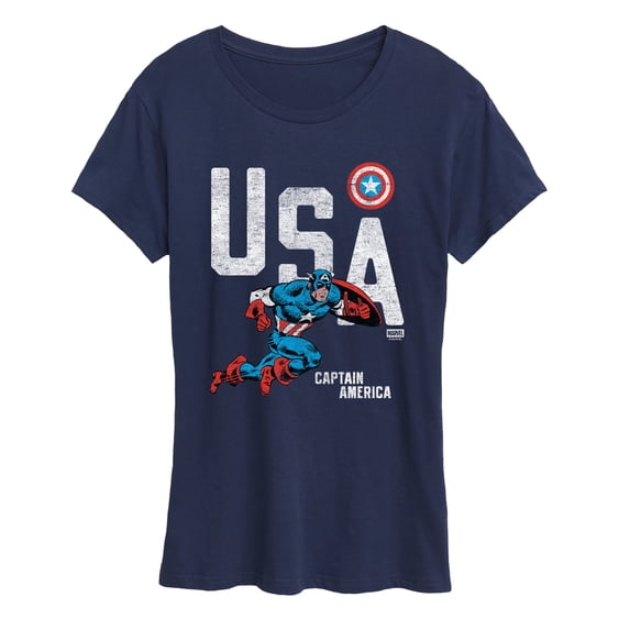 Captain America - USA - Women's Short Sleeve Graphic T-Shirt