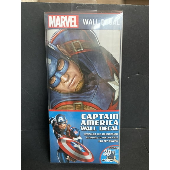 Captain America Wall Decal With Bonus 3D Action Wall Palz Decalcomania