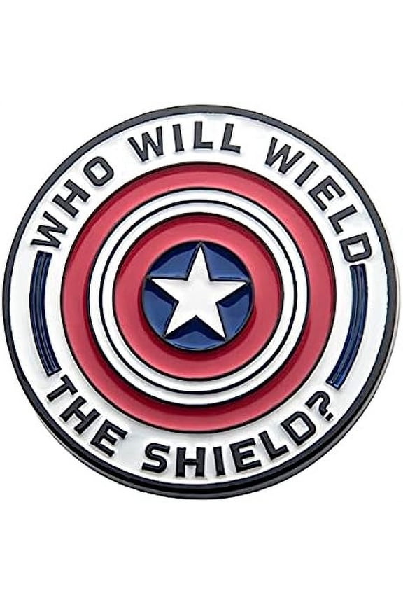 Who Will Wield the Shield Pin Badge, 10cm, Stainless Steel