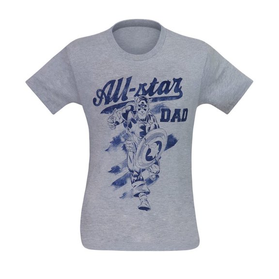 Captain America tscapallstrdd-L Captain America All-Star Dad Mens T-Shirt - Large