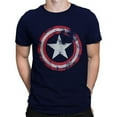 thumbnail image 1 of Captain America tscapdistshieldS Captain America Distressed Shield Navy T-Shirt - Small, 1 of 2
