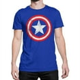 thumbnail image 1 of Captain America tscapdistshldroyalS Captain America Distressed Shield Royal Blue Mens T-Shirt - Small, 1 of 4