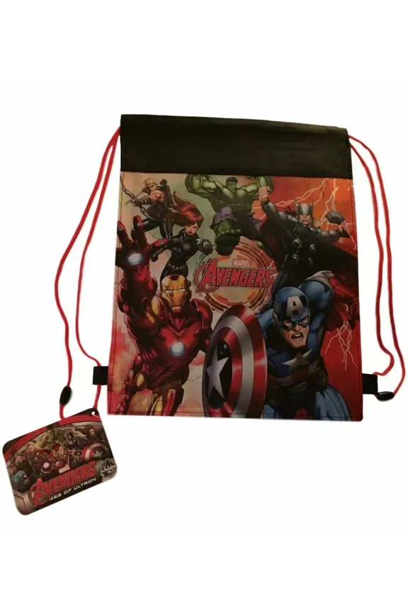 Captain America with Iron Man and Avengers Cinch Bag Lightweight Backpack