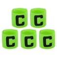 thumbnail image 1 of Captain Armband Adjustable Elastic Soccer Captain's Arm Band, Fluorescence Green, 5 Pack, 1 of 5