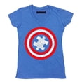 thumbnail image 1 of Captain Autism Red and Blue Hero Shield Women's V-neck, XL, Heather Royal, 1 of 2