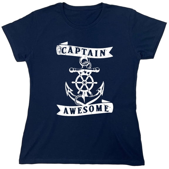 Captain Awesome Sarcastic Humor Novelty Funny Women's Casual Tees