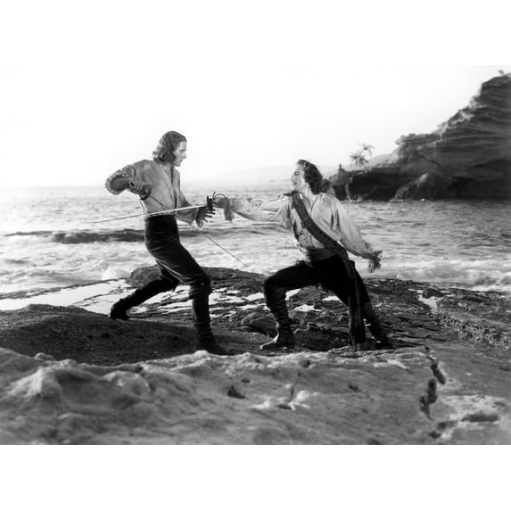 Captain Blood Errol Flynn Basil Rathbone 1935 Movie Poster Masterprint (28 x 22)