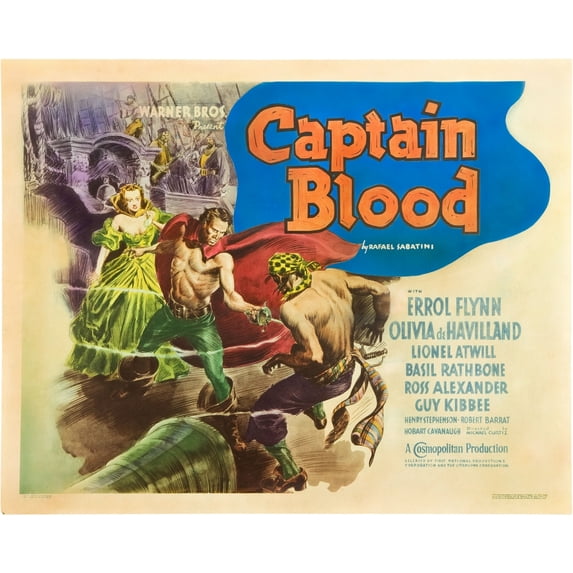 Captain Blood Olivia De Havilland Errol Flynn 1935 Movie Poster Masterprint (28 x 22)