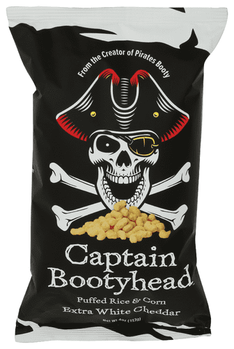 Captain Bootyhead Puffs Extra White Cheddar 4 oz (Pack of 12)