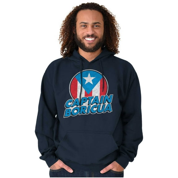 Captain Boricua Puerto Rican America Hoodie Sweatshirt Women Men Brisco Brands S