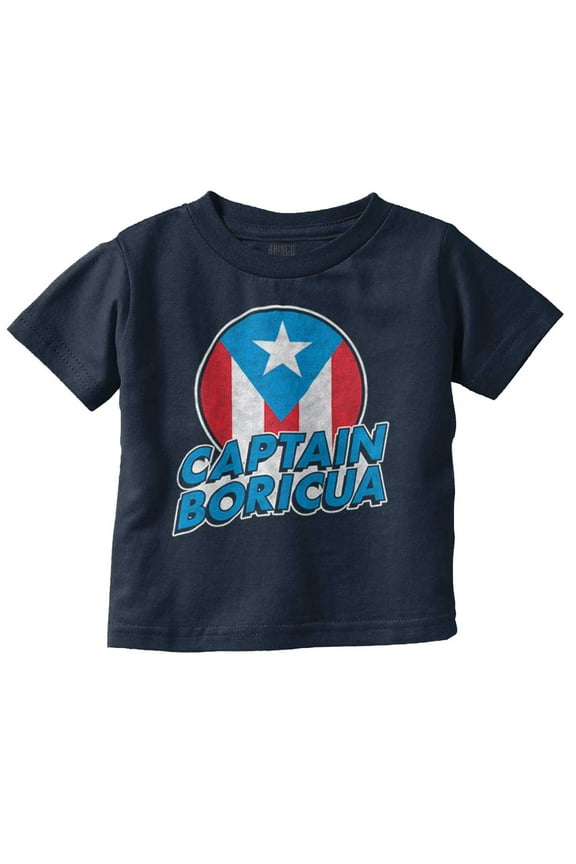 Captain Boricua Puerto Rican America Toddler Boy Girl T Shirt Infant Toddler Brisco Brands 5T