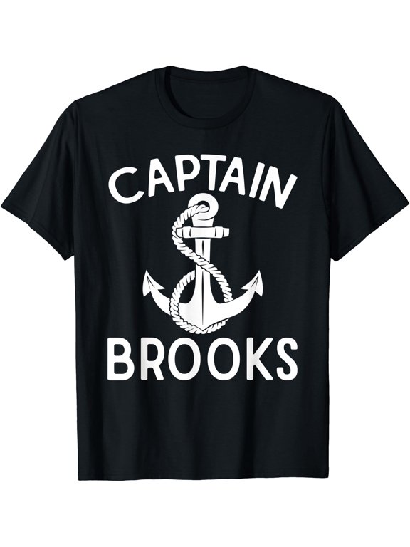 Captain Brooks Boating Yacht Anchor Boat Ship T-Shirt, Unisex T-Shirt