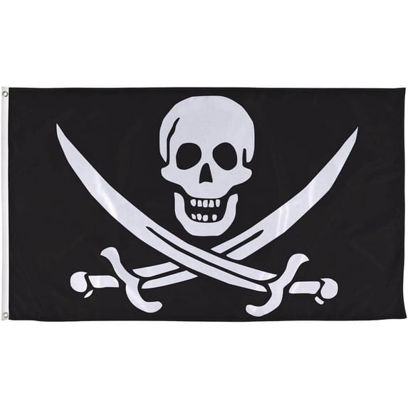 Captain Calico Jack Pirate Flag with Skull & Swords