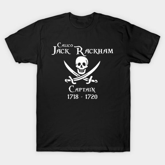 Captain Calico Jack Rackham Historic Caribbean Buccaneer Roger Sign Unisex T-Shirt, up to size 3XL.