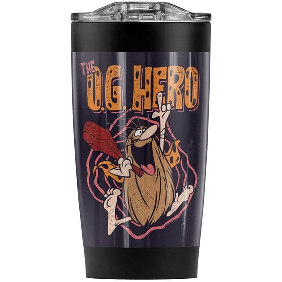 Captain Caveman/Og Hero Stainless Steel Tumbler 20 oz Coffee Travel Mug/Cup, Vacuum Insulated & Double Wall with Leakproof Sliding Lid | Great for Hot Drinks and Cold Beverages