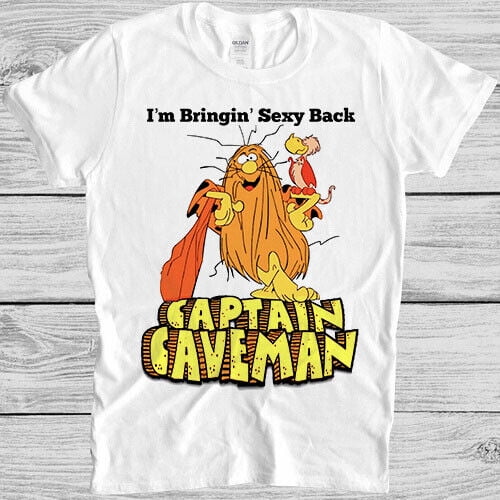 Captain Caveman T Shirt Animated 80s TV Show Cartoon Kids Cool Gift Tee ...